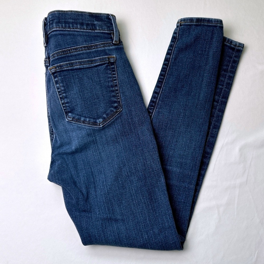 LOFT Womens High Waist Skinny Jeans Blue Size 24/00 Stretch Classic Casual Denim